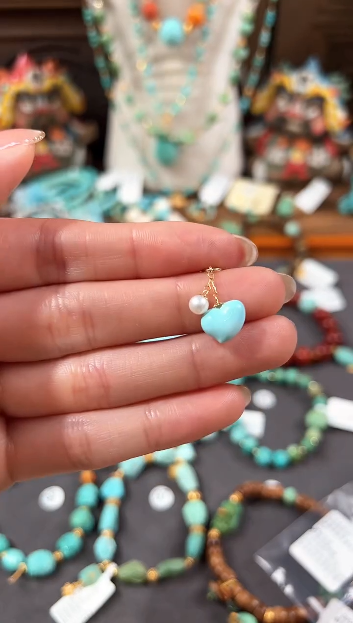 【闪购商品】绿松石提溜18K金镶嵌绿松石提溜