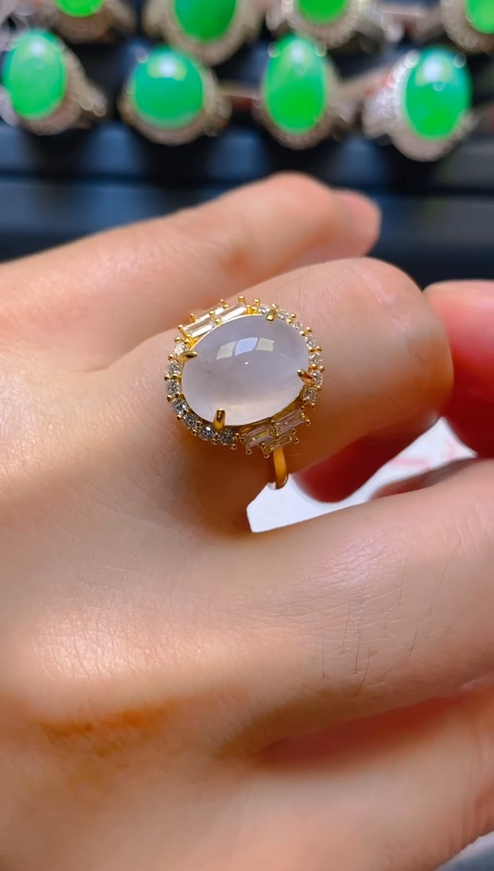 【闪购商品】翡翠耳饰银S925镶嵌天然A货翡翠1