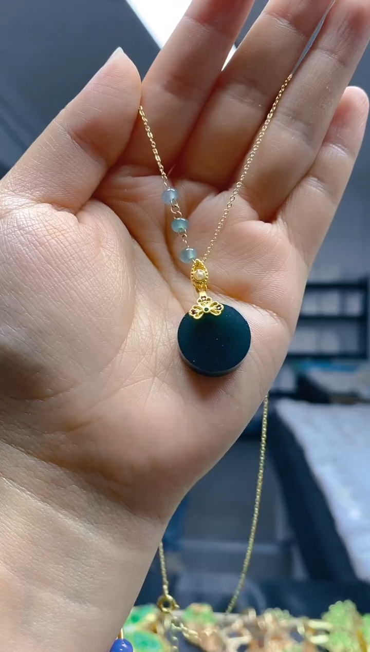 【闪购商品】翡翠耳饰合金049翡翠锁骨链