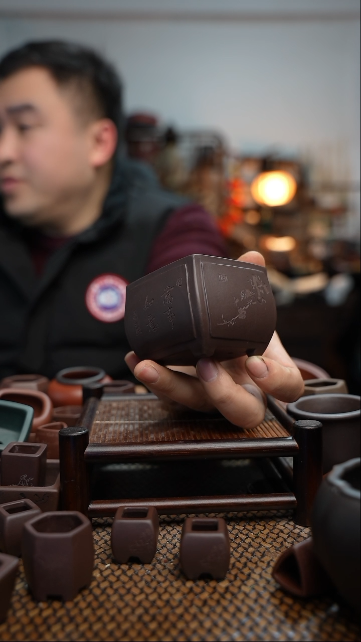 【闪购商品】紫砂花盆長木軒精品紫砂内口6*4.6