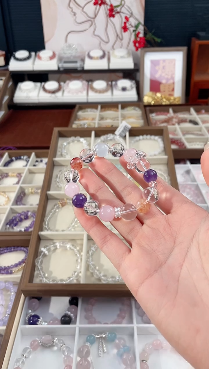 【闪购商品】水晶手链未镶嵌天然水晶单圈双圈素圈设计款气质