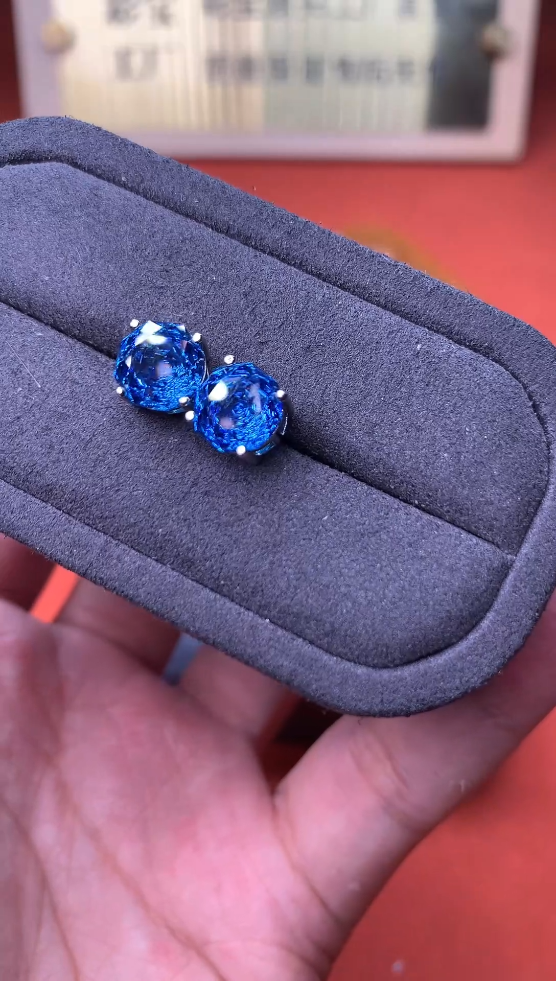 银S925镶嵌托帕石耳饰2222