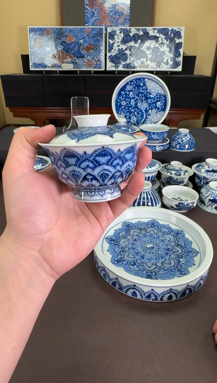 【闪购商品】羿器窑万象花盖碗