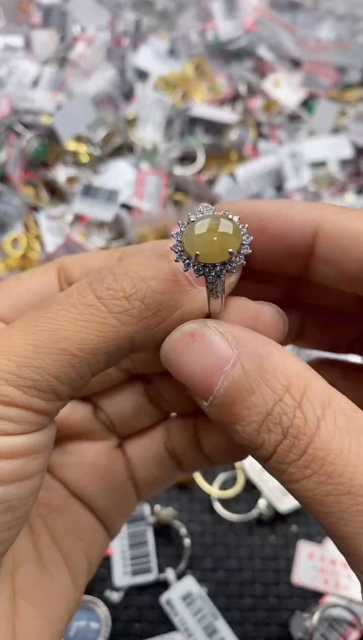 银S925镶嵌戒指翡翠131313---10