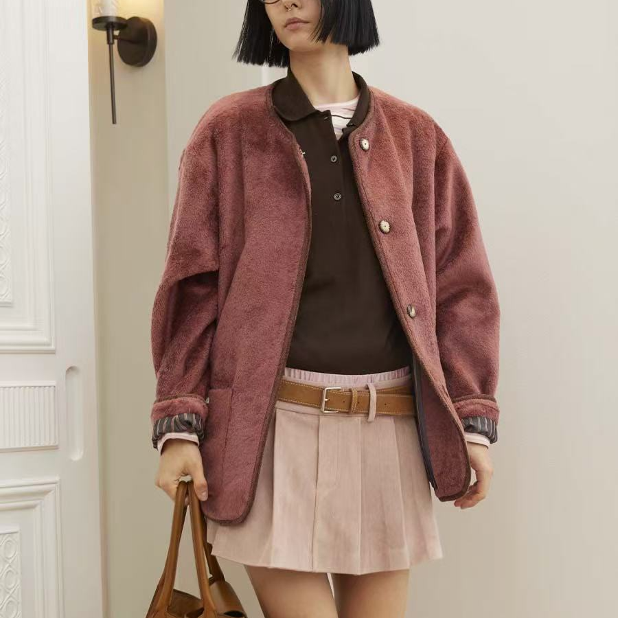 OIIORIRI肌理感毛绒小香风外套