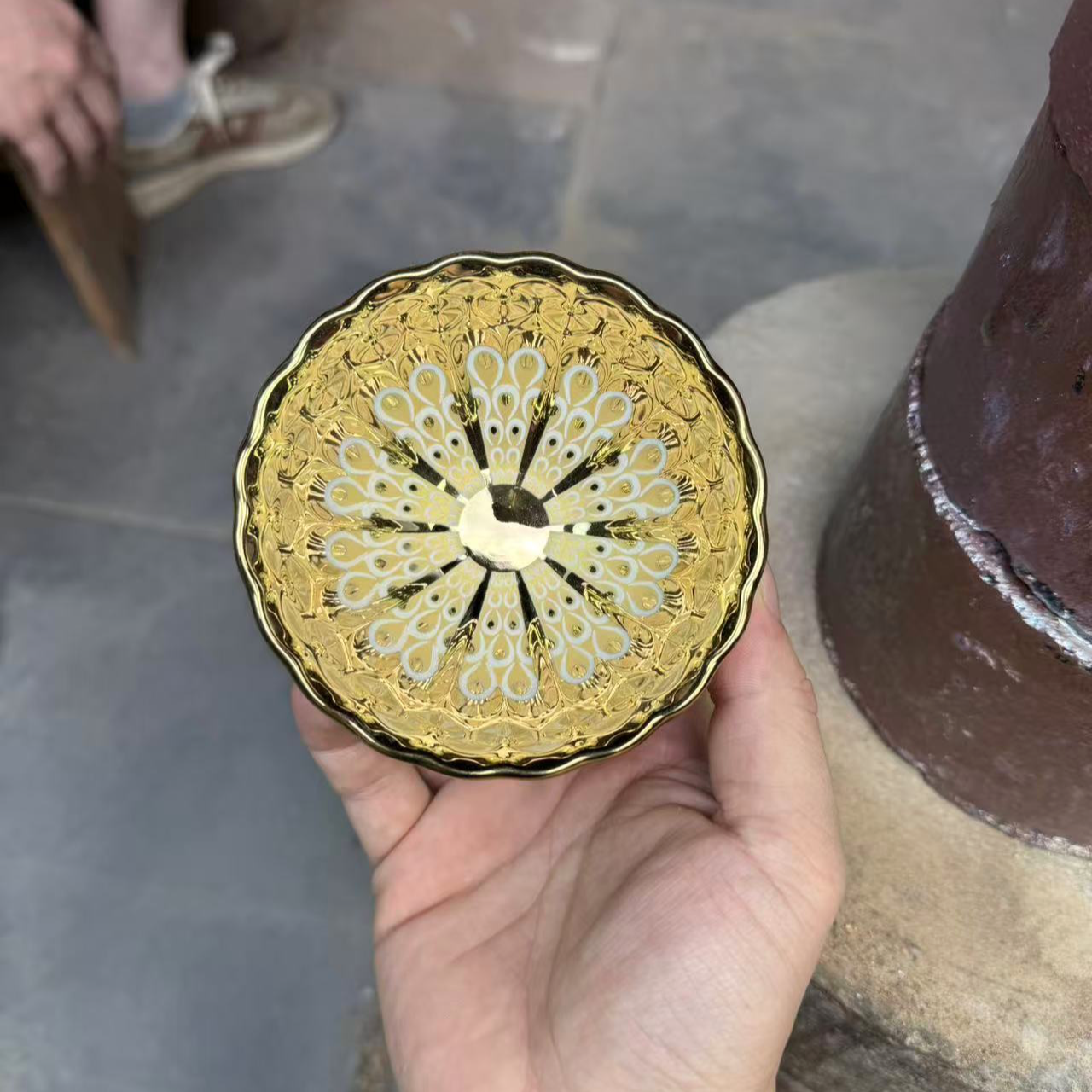 纯手工茶杯 夜光 金太阳  主人杯