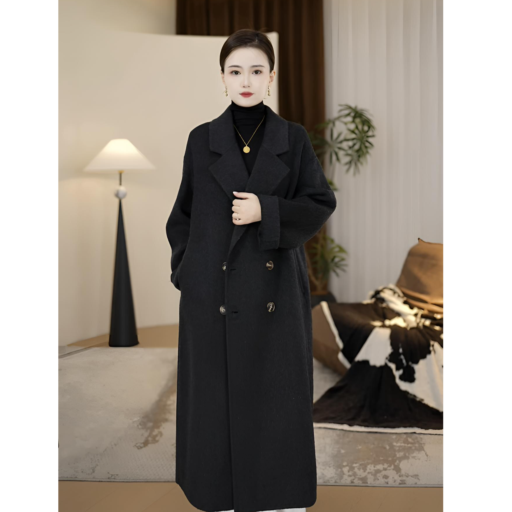 2025升级款苏丽羊驼双面呢大衣女冬季高级感中长款毛呢外套