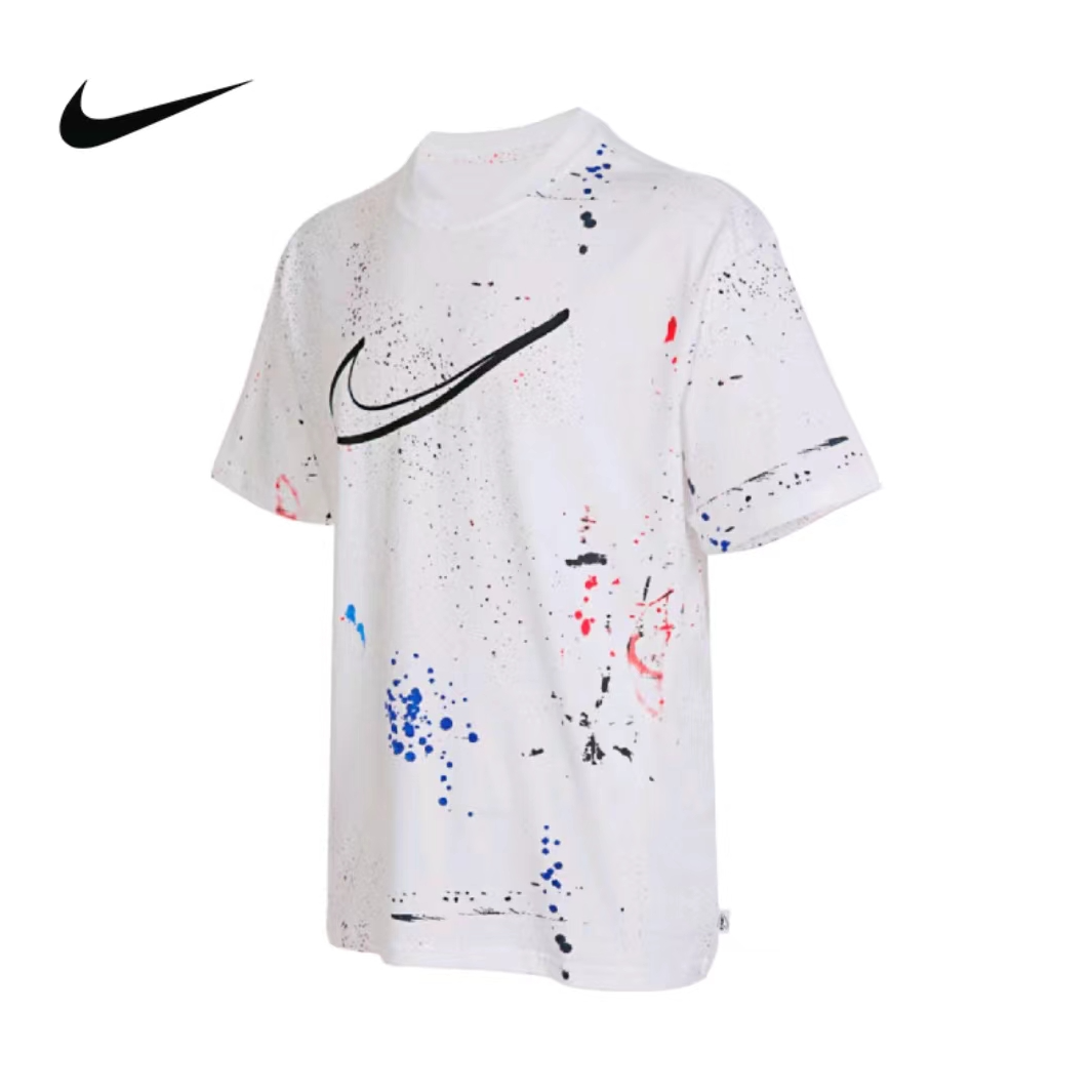 NIKE/耐克【胜道体育】泼墨风图案圆领套头短袖T恤运动HF5565100