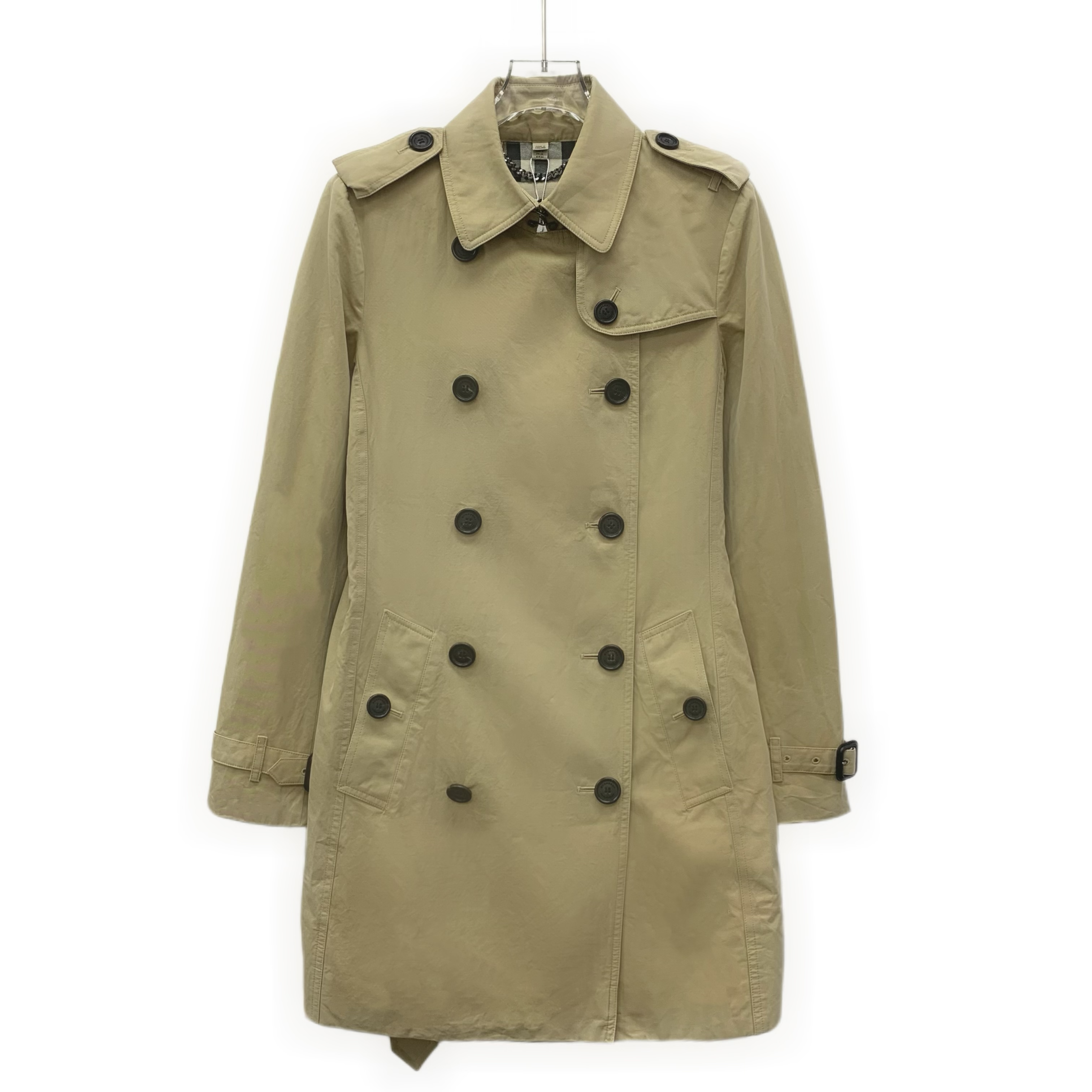 99新 BURBERRY/博柏利 IW0834 棕色棉质腰带款风衣外套 36 XS码