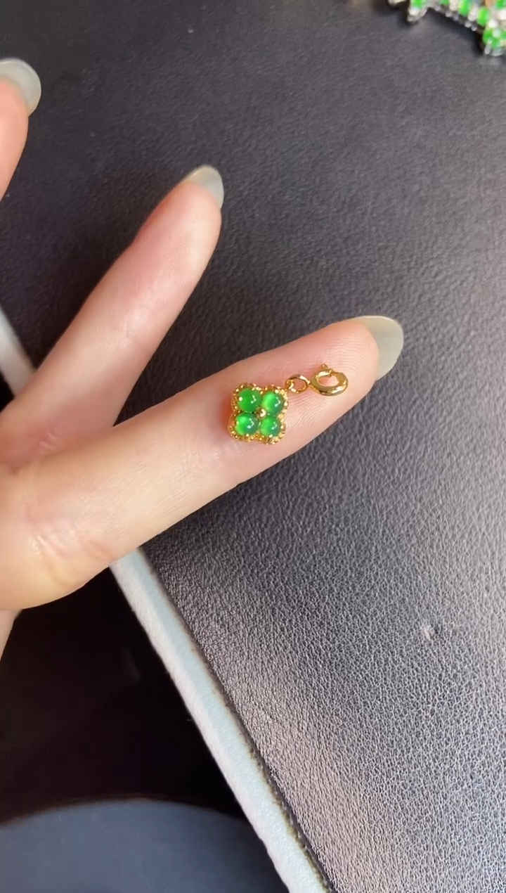吊坠(不含链)银S925镶嵌翡翠1
