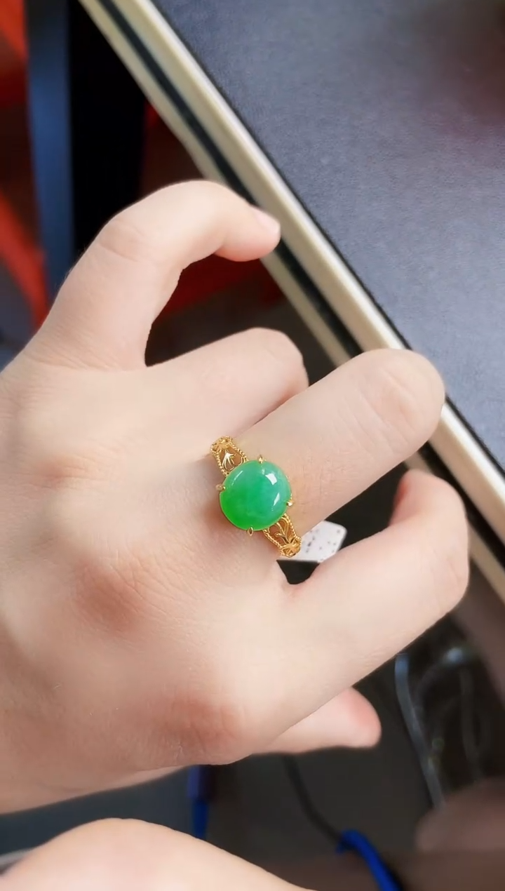 翡翠戒指银S925镶嵌138989