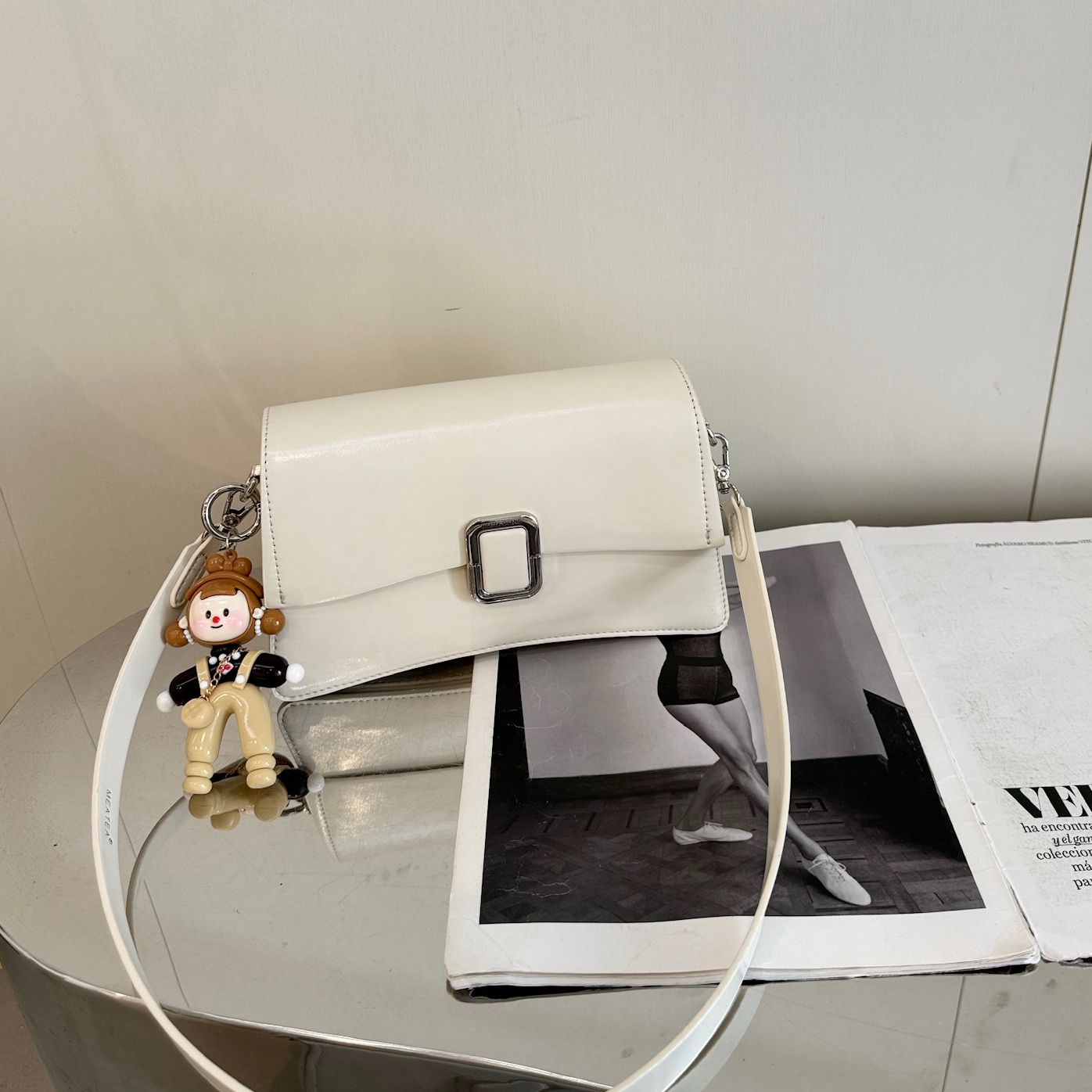 【佐伊甄选】SKL-5530-奶油白轻奢女士时尚通勤小众百搭斜挎包包