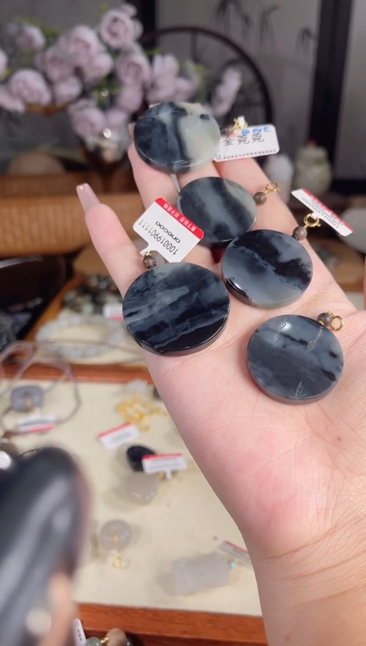 和田玉银S925镶嵌吊坠(不含链)多样性发货其一孤品默认微瑕