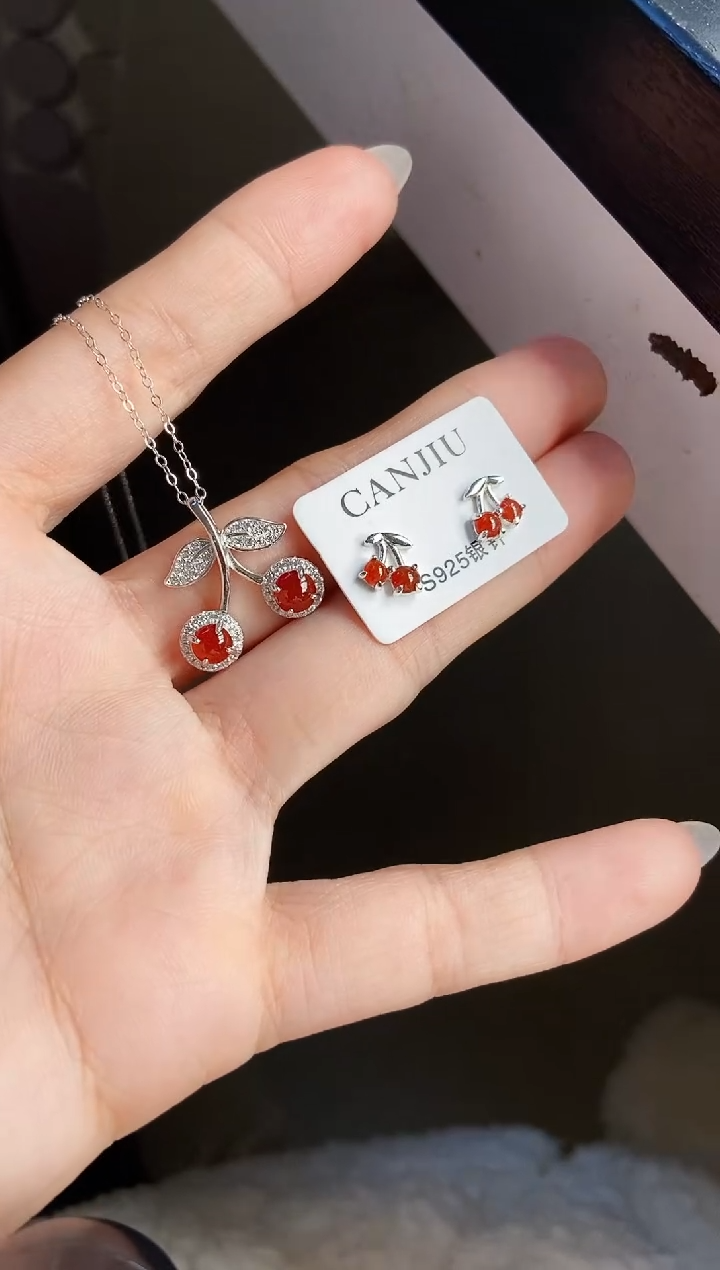 颈饰银S925镶嵌翡翠12