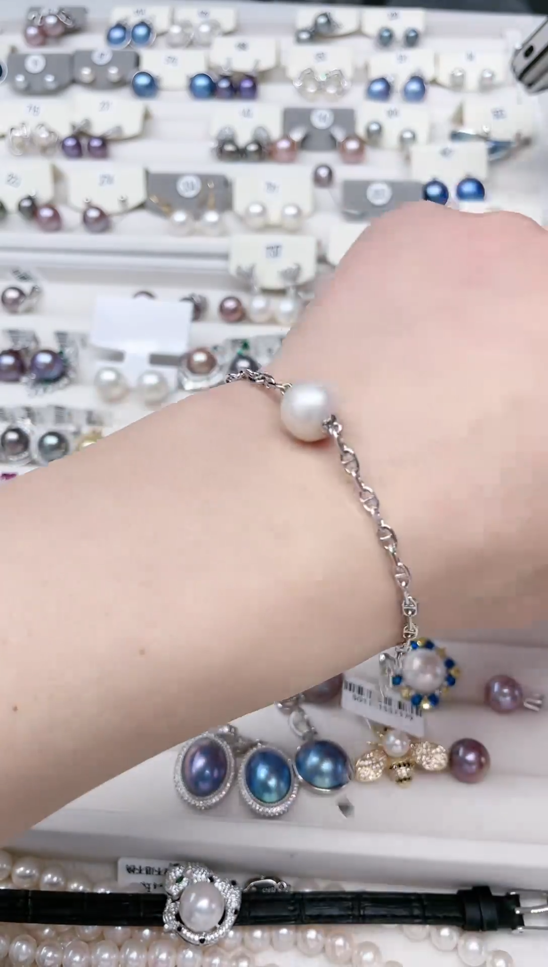 【闪购商品】淡水珍珠手链银S925镶嵌手链