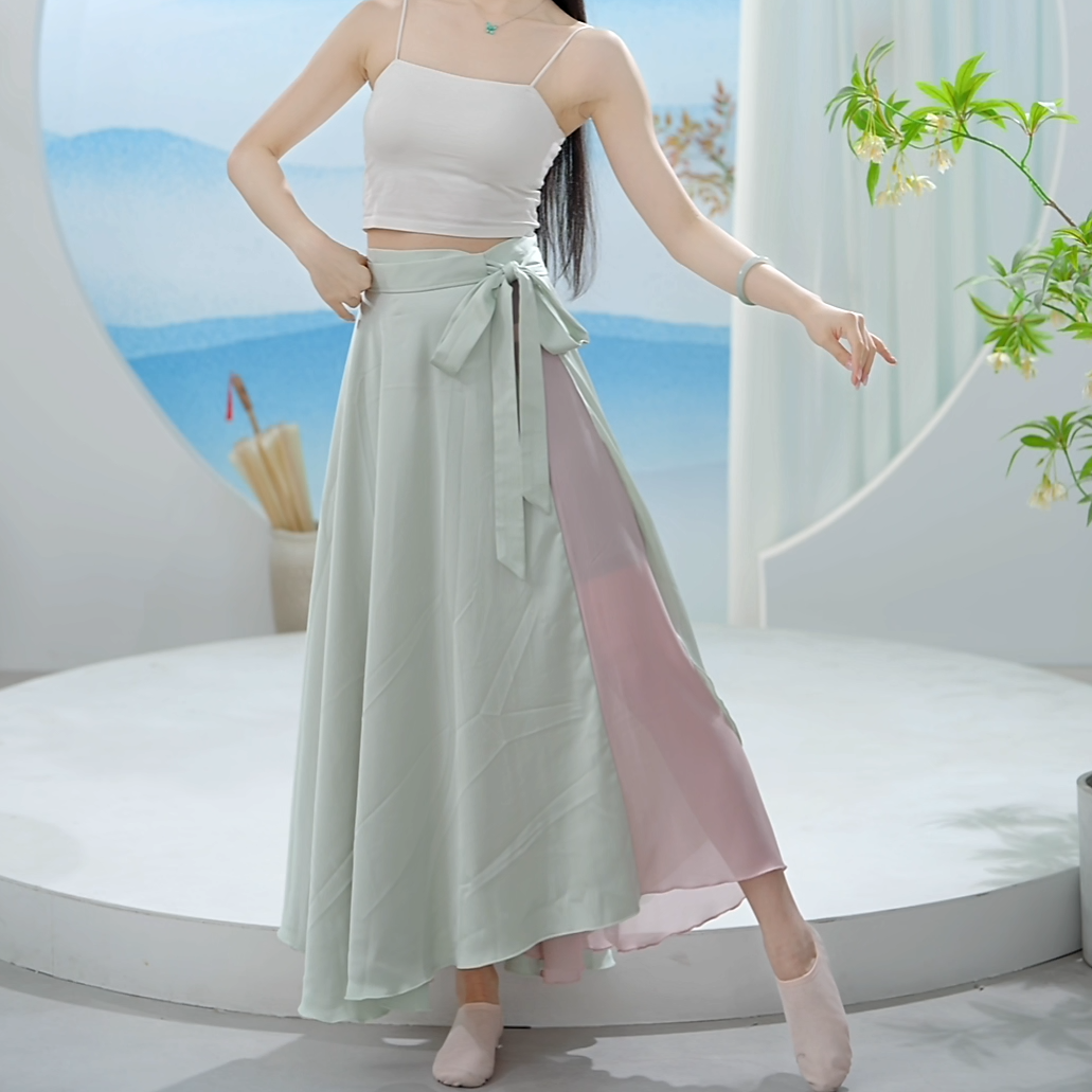 8145 D新款现代舞蹈裙双面式一片式小众设计感高级时尚超大气专业