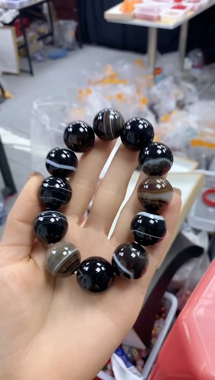 未镶嵌手串玛瑙/玉髓卡20mm一线天