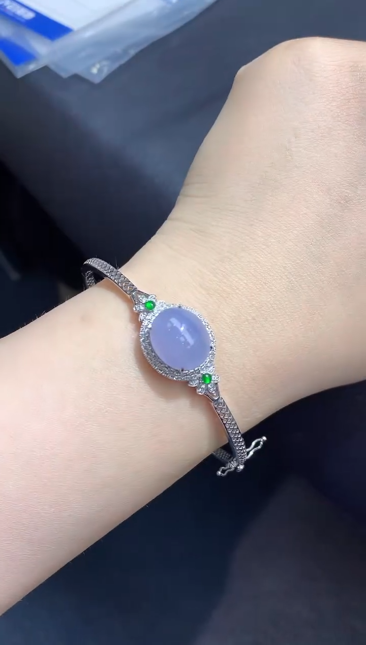 【闪购商品】翡翠手镯18K金镶嵌708-中国好珍宝