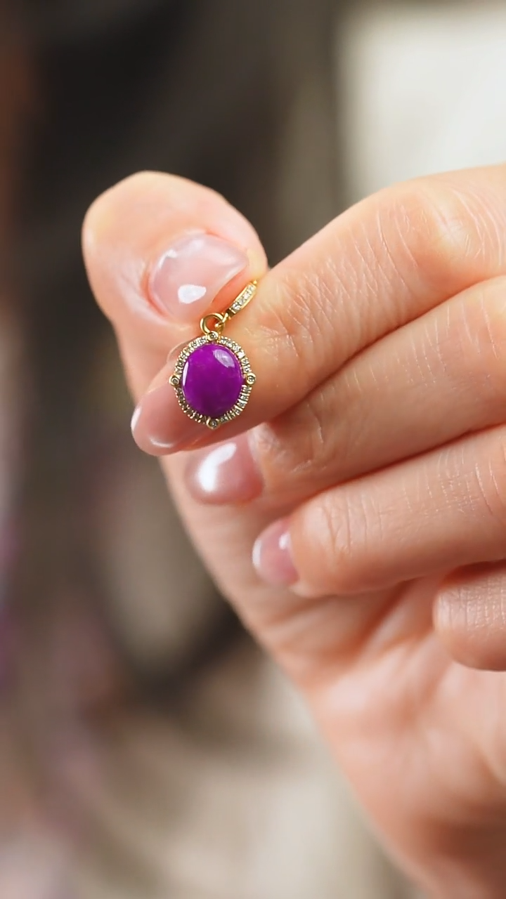 苏纪石（舒俱来）18K金镶嵌吊坠(不含链)77