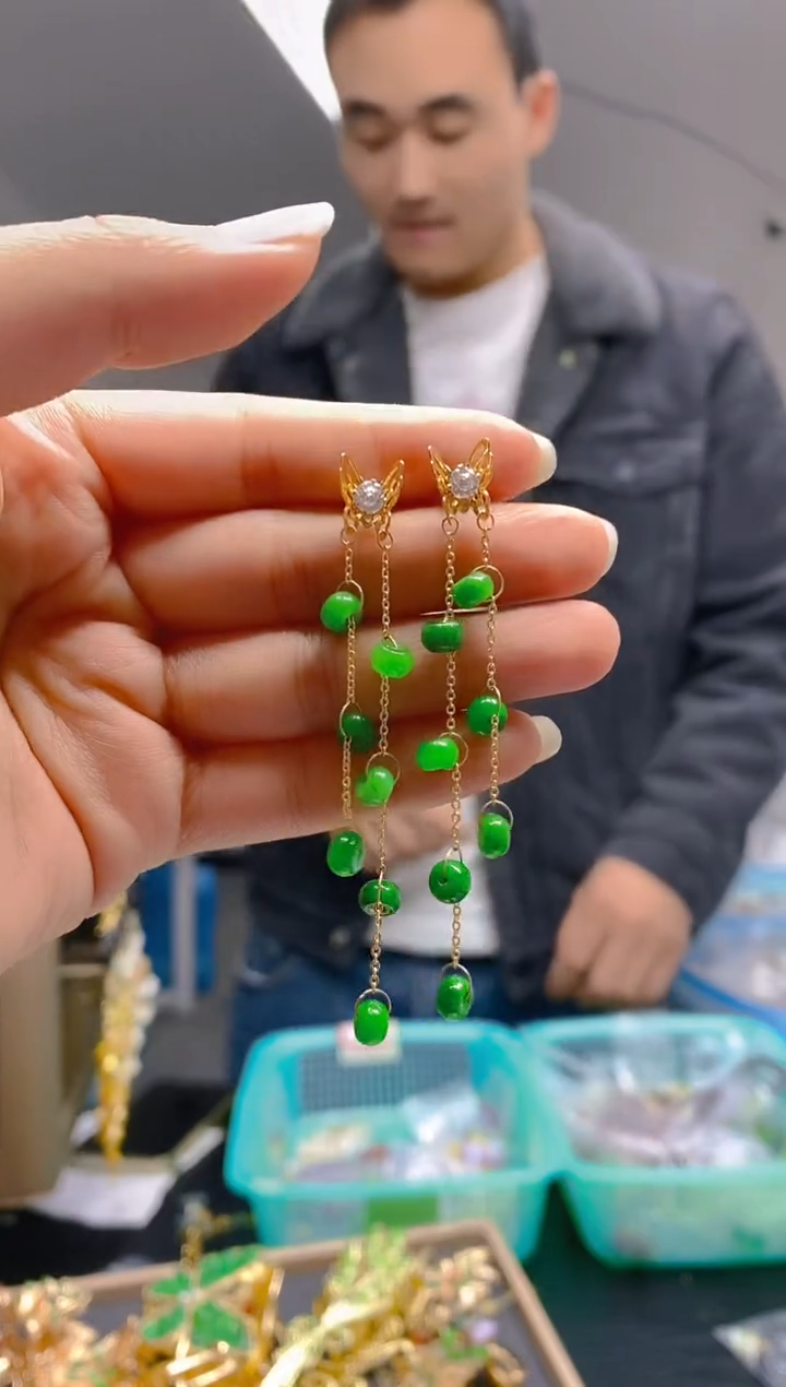 【闪购商品】翡翠耳饰合金0104翡翠耳钉