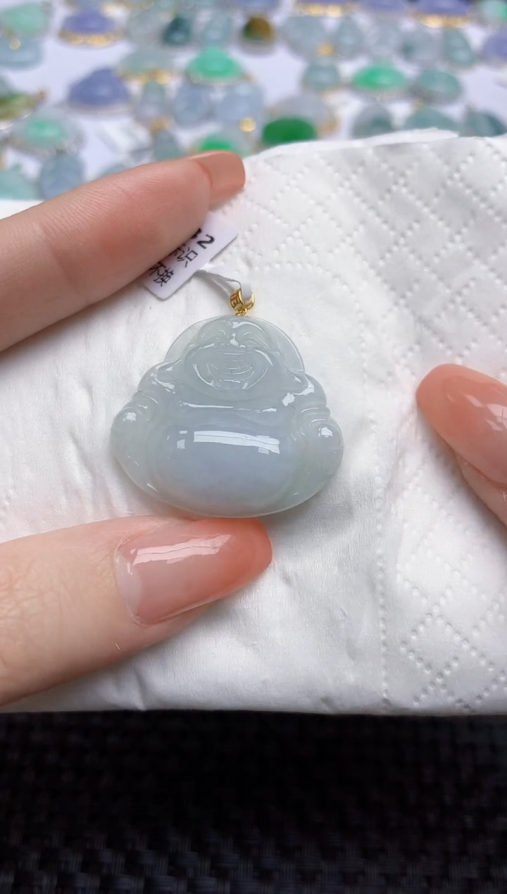 【闪购商品】翡翠颈饰18K金镶嵌天然翡翠A货
