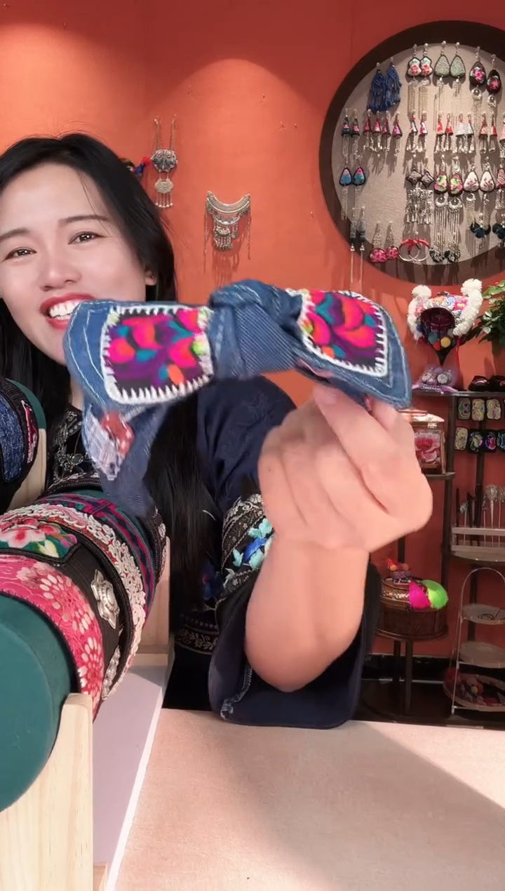 织绣长红绣艺手工苗银苗绣饰品38发箍