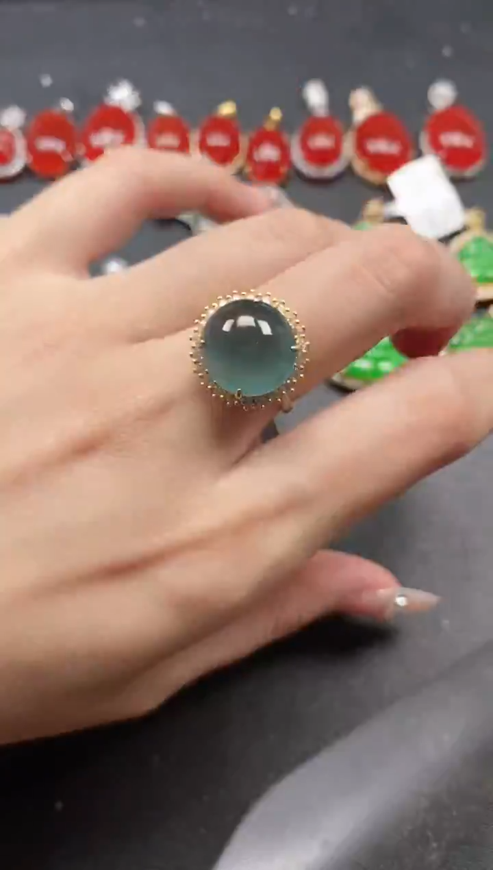 银S925镶嵌戒指翡翠51151