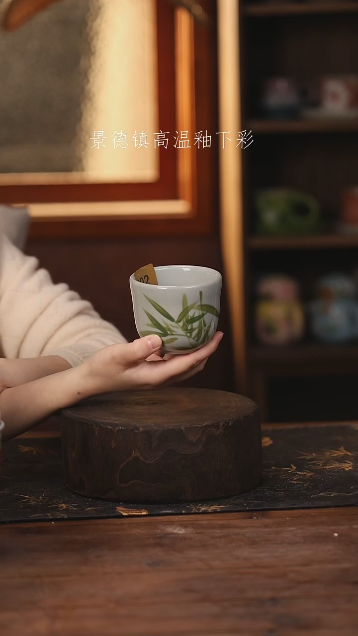 陶瓷景德镇高温釉下手绘陶瓷@L802@