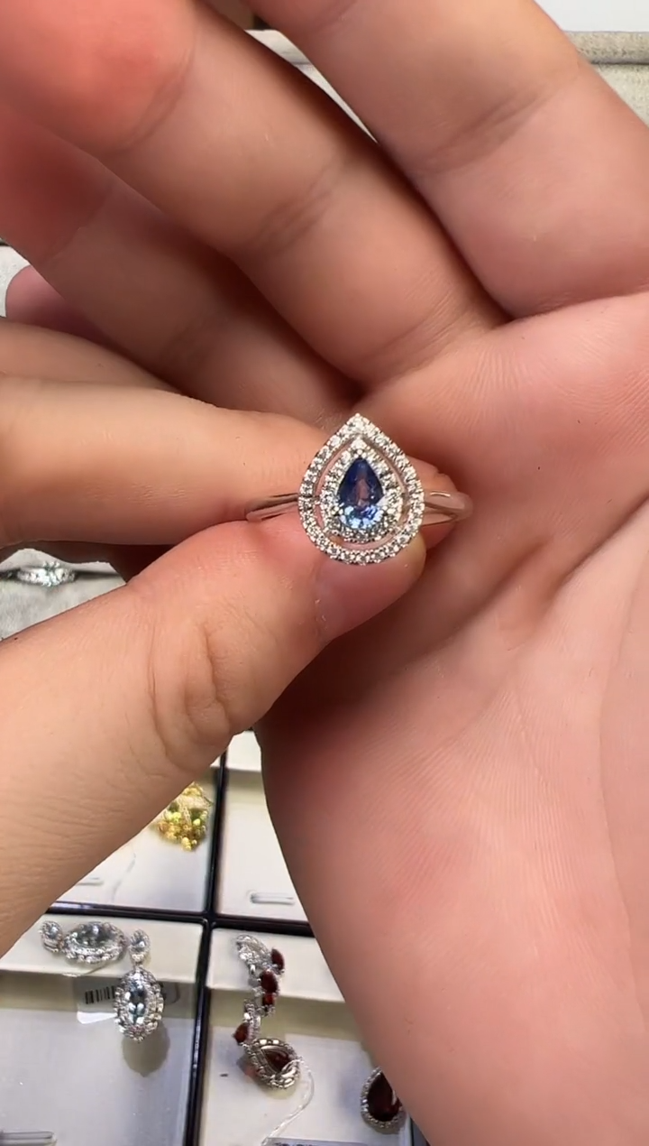 【闪购商品】蓝宝石戒指银S925镶嵌蓝宝石戒指