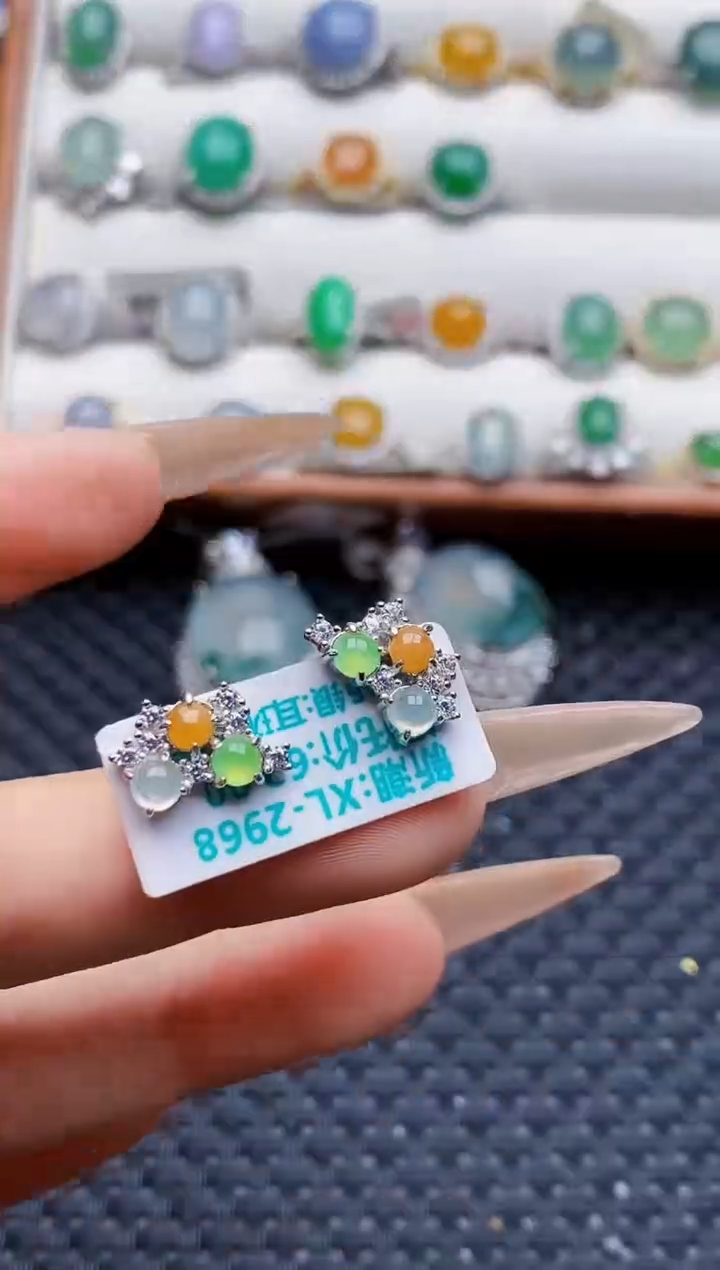 银S925镶嵌戒指翡翠6215