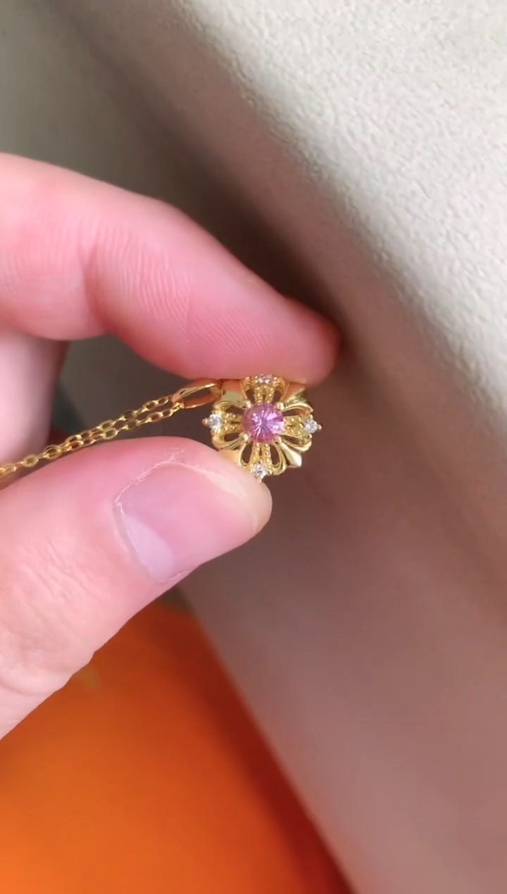 颈饰蓝宝石银S925镶嵌吊坠