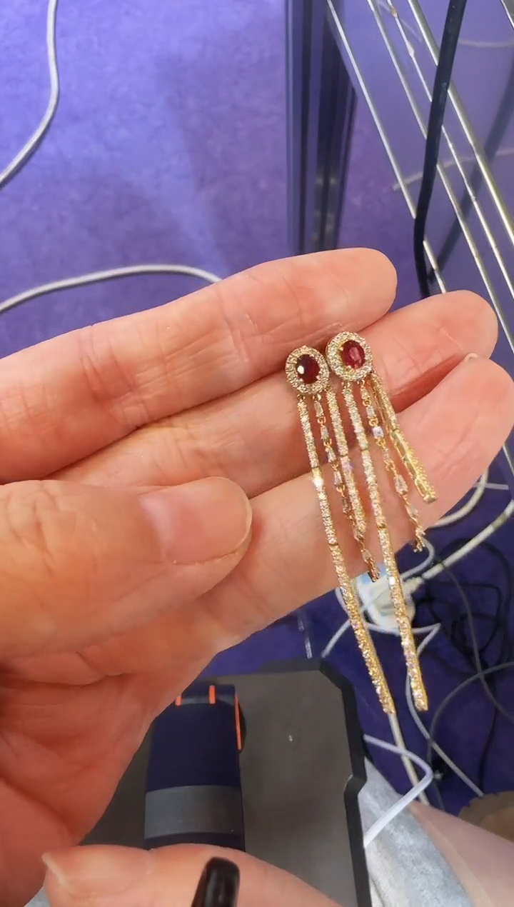 【闪购商品】红宝石耳饰18K金镶嵌严选-红宝石耳线