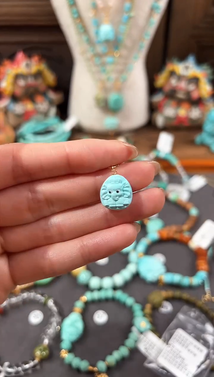 【闪购商品】绿松石提溜18K金镶嵌绿松石提溜