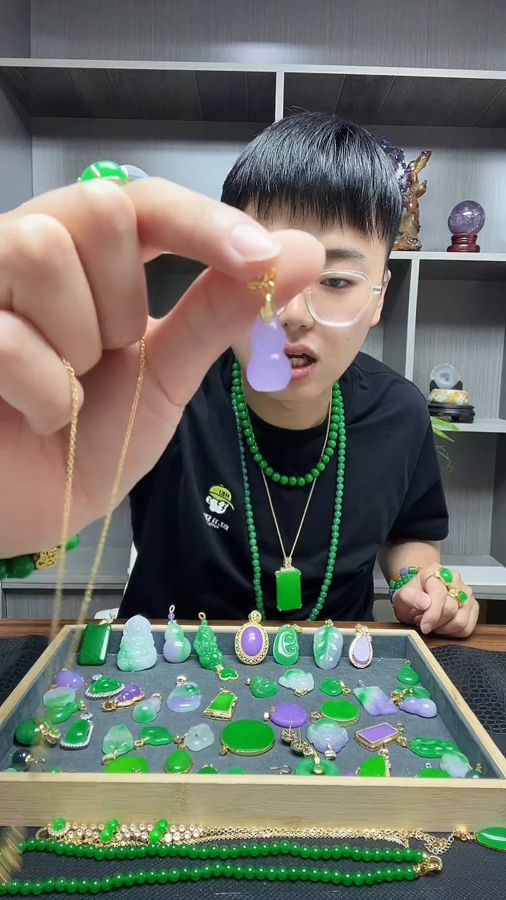 翡翠14K金镶嵌吊坠(赠链)吊坠