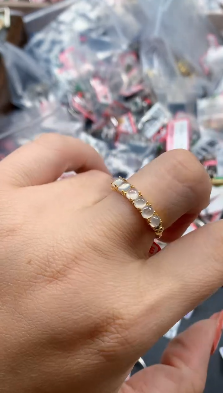 银S925镶嵌戒指翡翠天然A货缅甸翡翠