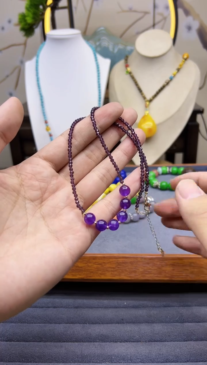 【闪购商品】紫晶颈饰14K金镶嵌Z10```````