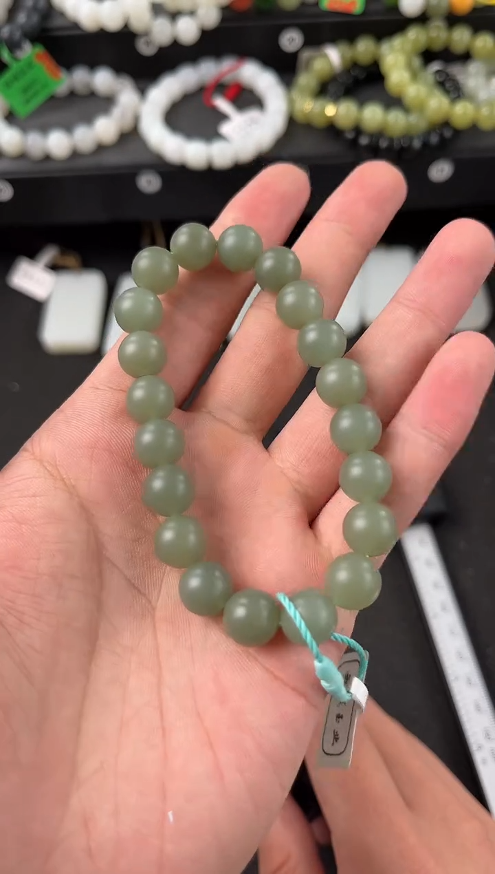 【闪购商品】和田玉手串未镶嵌且末蓝手串卡10微色差