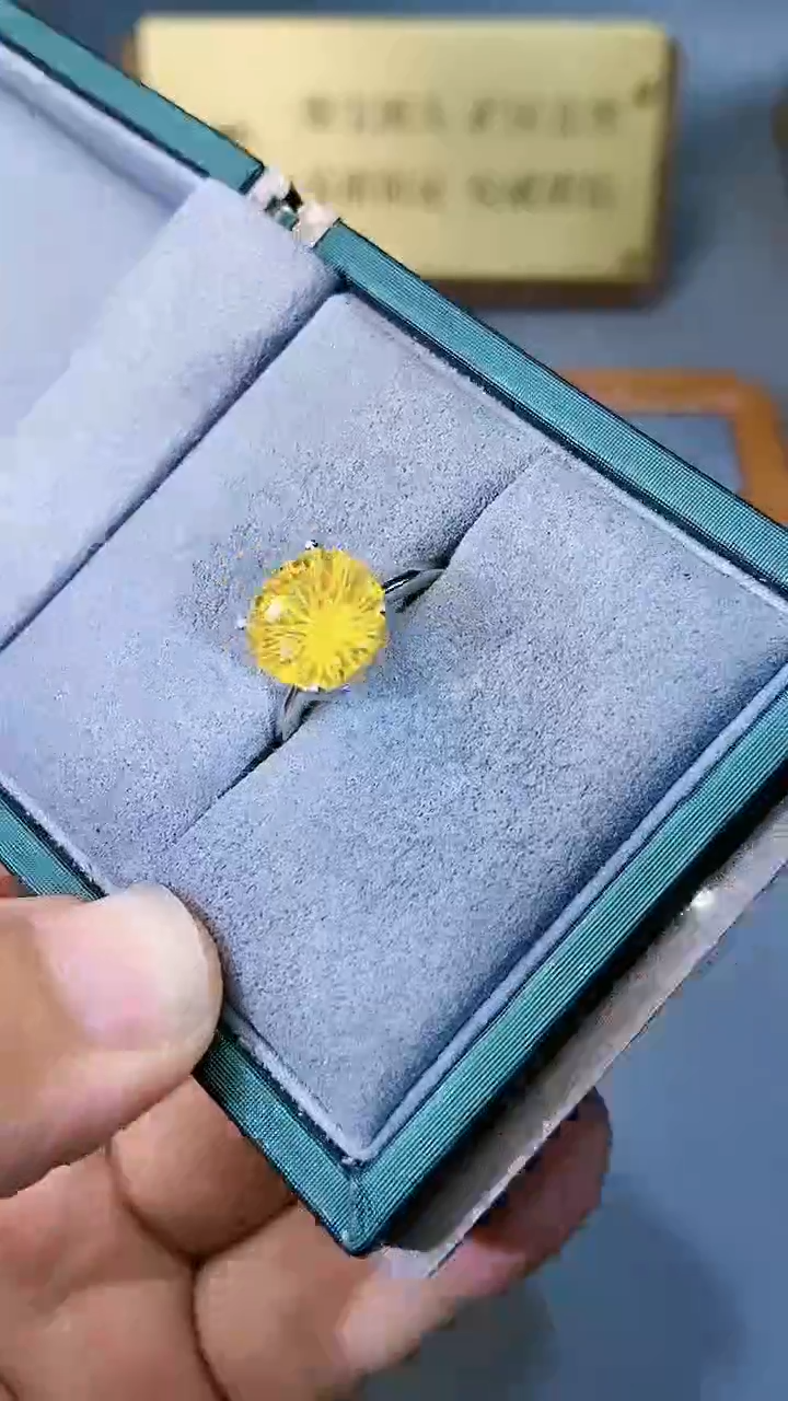 【闪购商品】黄晶戒指银S925镶嵌3444