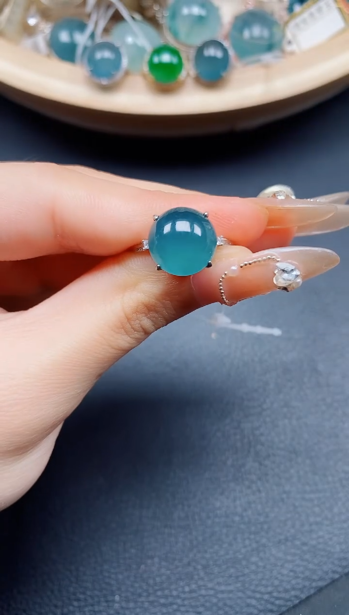 【闪购商品】翡翠戒指银S925镶嵌翡翠