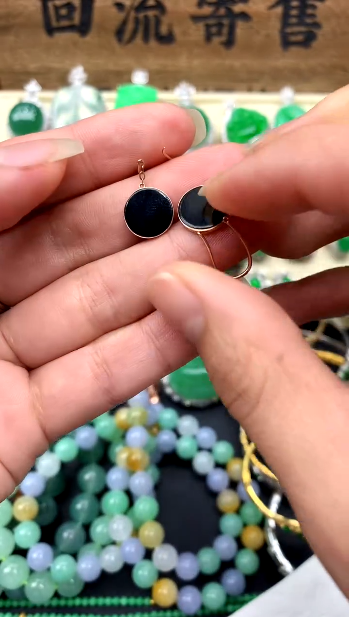 【闪购商品】翡翠耳饰18K金镶嵌193-中国好珍宝