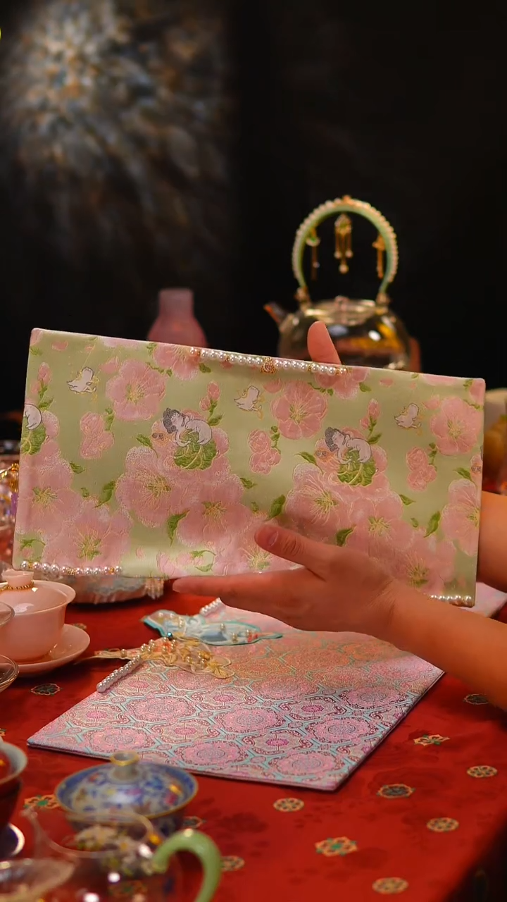 058 茶席茶席40x20cm花间少女系列*/