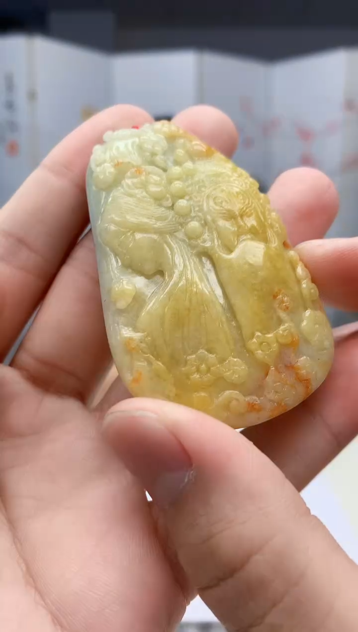 【闪购商品】定制翡翠未镶嵌4812bb-毛货挂件86