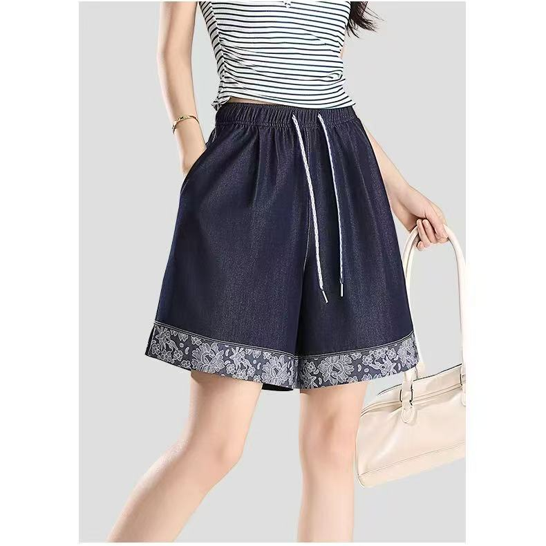 丽丽家~印花牛仔短裤！韩版减龄!