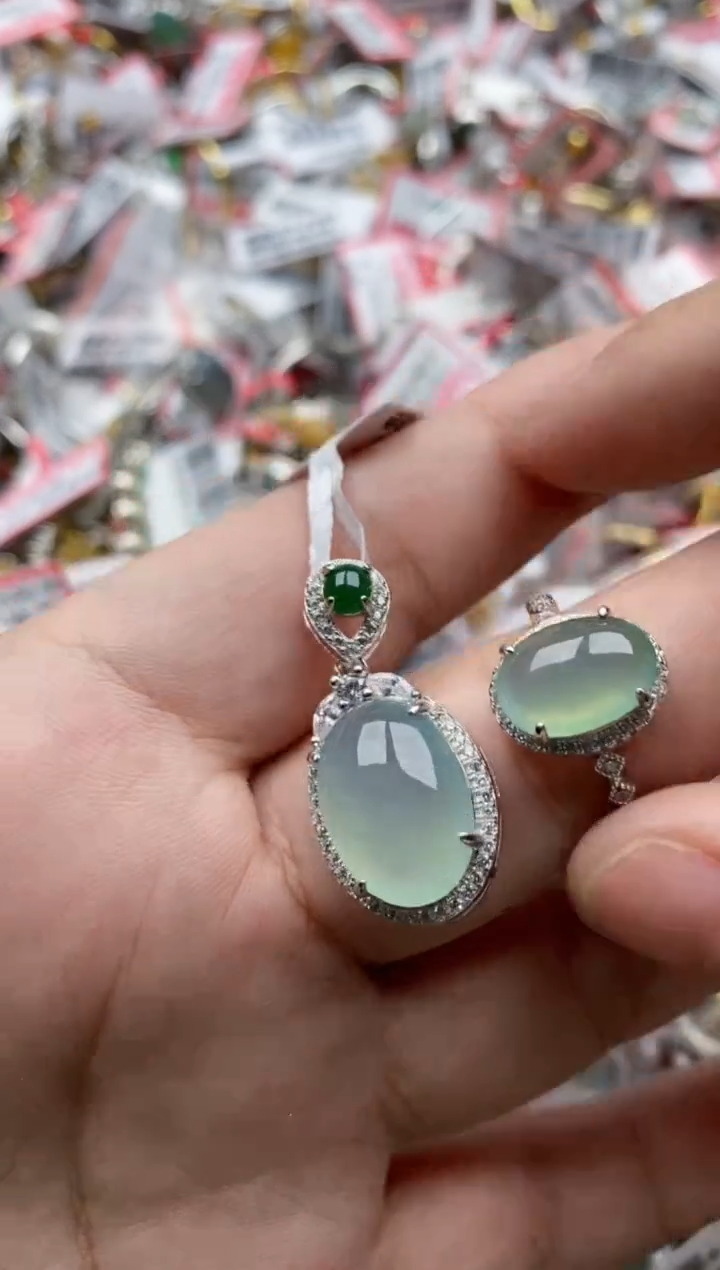 【闪购商品】翡翠戒指银S925镶嵌44444---2