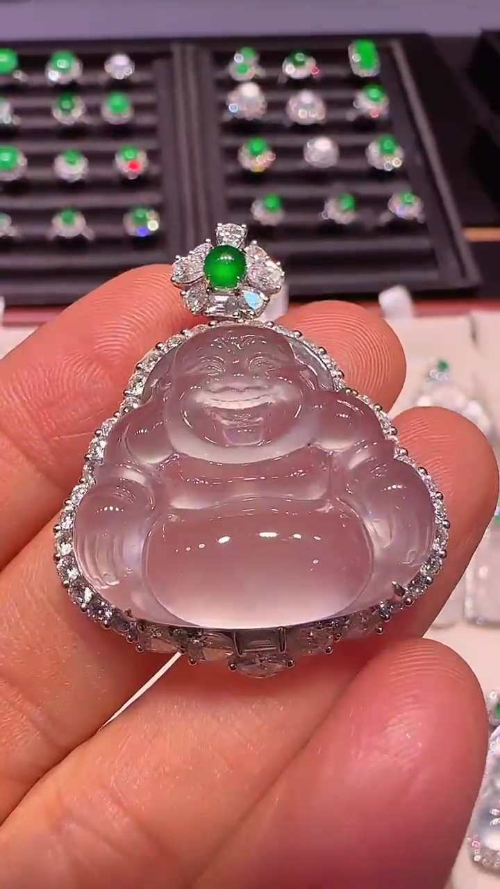 【闪购商品】翡翠颈饰18K金镶嵌佛公