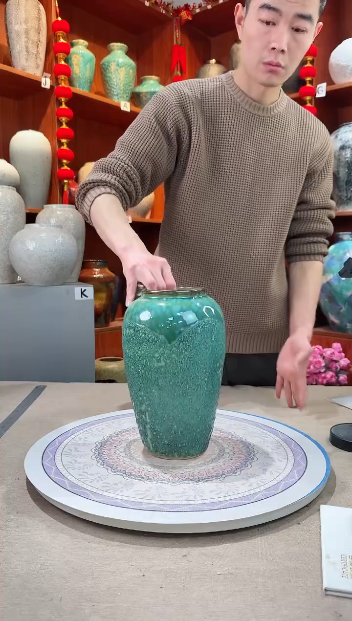 【闪购商品】瓶陶瓷花瓶 无花 绿森林中号