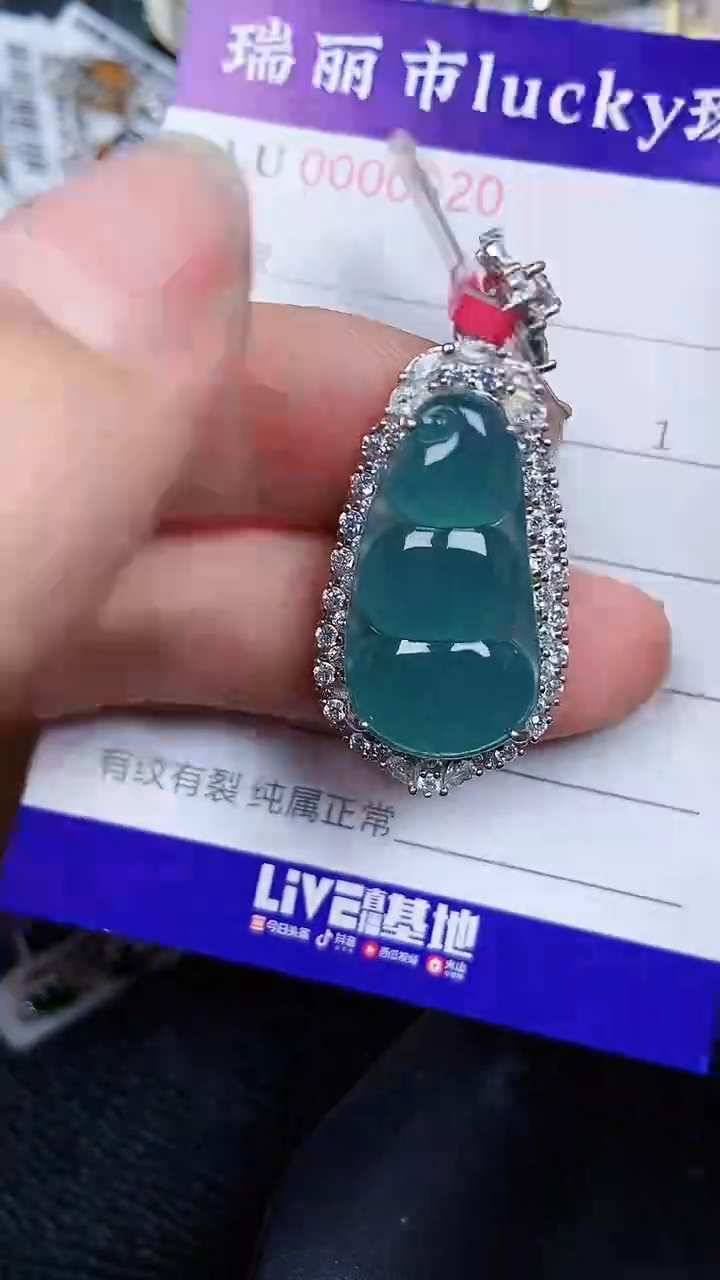 颈饰银S925镶嵌翡翠0920