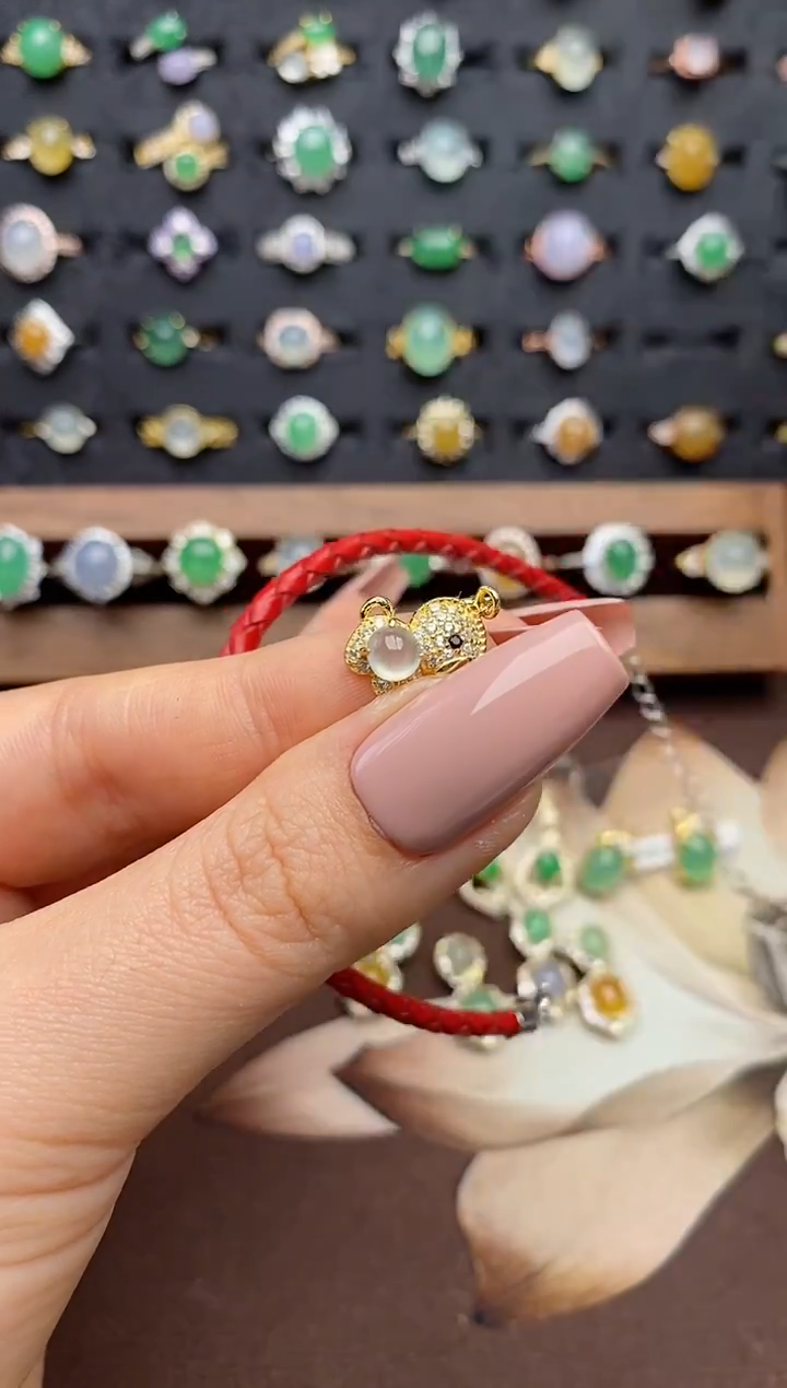 颈饰银S925镶嵌翡翠.