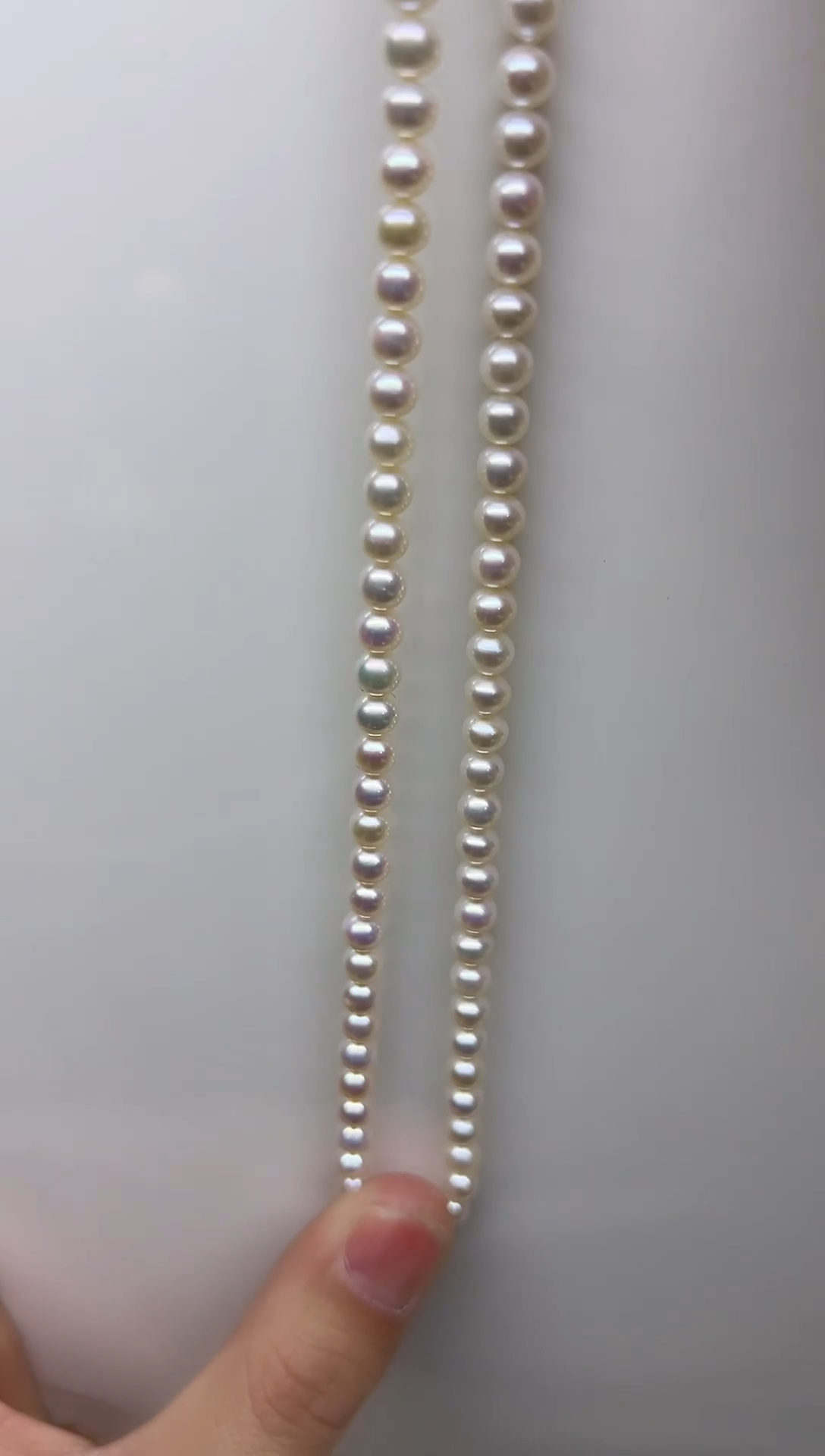 未镶嵌项链淡水珍珠极光白近圆5mm