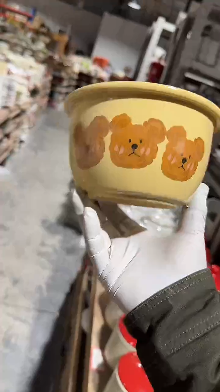 陶瓷小熊面碗微瑕 凑满20元包邮